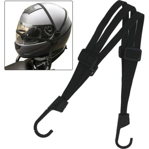 Motorcycle Helmet Retractable Rope Cord Luggage Elastic Strap Belt with 2 Hooks