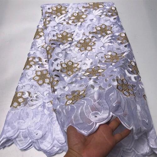 MIQIER 2020 High Quality African Lace Fabric Embroidery Swiss French Tulle Pure Cotton 5yards Wedding Party Dress Guipure