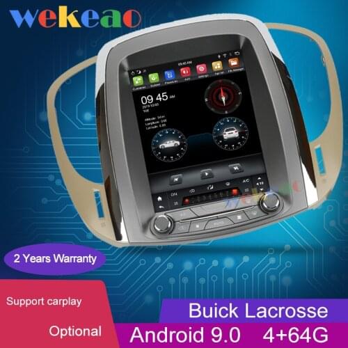 Wekeao 10.4" Vertical Screen Tesla Style Android 9.0 Car Radio Automotivo For Buick Lacrosse Car Player 4G Stereo GPS 2009-2012
