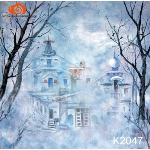 Wholesale10X20ft Hand painted Muslin photo studio backdrops,christmas photographic background,fantasy castle newborn backdropK47
