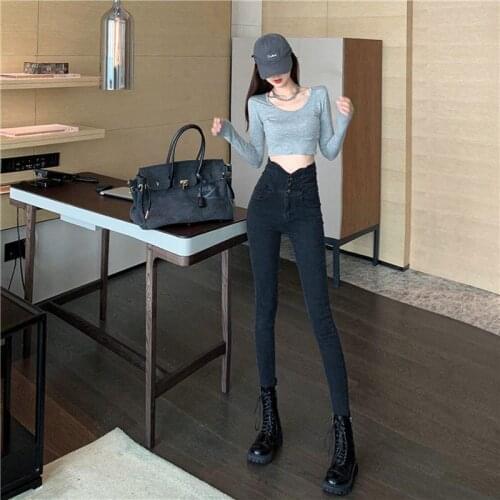 Woman Jeans Pants High Waist Autumn Elastic Skinny Pants Pantalones Vaqueros Mujer