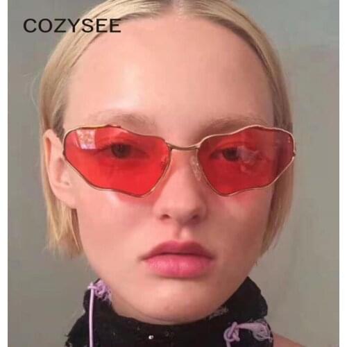 Irregular Flower Wave Frame Rimless Cat Eye Sunglasses For Women 2020 Brand Cloud Flower Sun Glasses Female Alloy Clear Eyewear