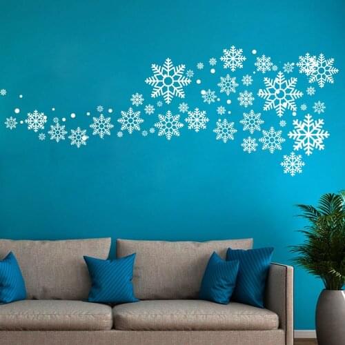 Cartoon Snowflakes Winter Wall Sticker Baby Nursery Window Christmas Festival Snow Wall Decal Bedroom Living Room Vinyl Decor