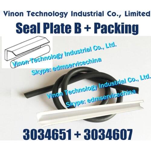 3034651+3034607 Seal Plate B+Packing 200mm Set for S odic k AQ360LX,AQ560LX wire cut edm machine WM500082B edm Sealling Parts