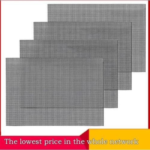 4 Pcs Non Stick BBQ Grill Mesh Reusable Grilling Net Barbecue Mat portable for outdoor Grilling Cooking Baking Barbecue 40 x 33c