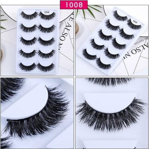5 pairs Eyelashes 3D False lashes Thick Crisscross Makeup Eyelash Extension Natural Volume Soft Fake Eye Lashes