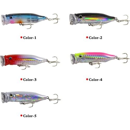 5pcs/lot Popper Fishing Lures 7cm/9.4g Topwater Lure isca Artificial Fishing Lure Fish Swim Bait Tackle Equipment De Pesca