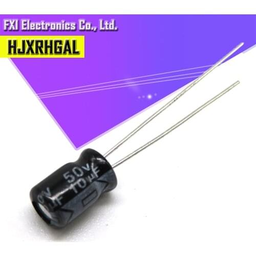50PCS 50V10UF 5*7mm 10UF 50V 5*7 Electrolytic capacitor New original