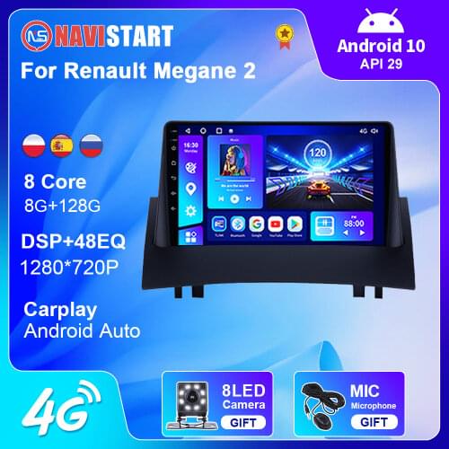 GPS Navigation For Renault Megane 2 2004-2008 Android 10 Autoradio 2 Din Stereo Multimedia Player Video Carplay 4G Car Products