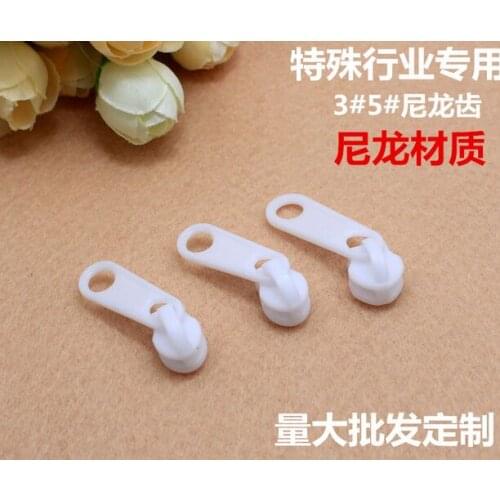 Free shipping 100pcs/lot 3# 5# Nylon zipper plastic zipper head dens draconis pull head and environmentally friendly/no metal