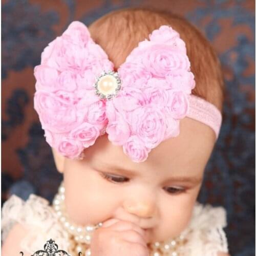 Baby Girl Kids Big Rose Flower Bowknot Supreme Headband Bebe Infantil Headbands Girls Hair Band Accessories Headwear Photo Props