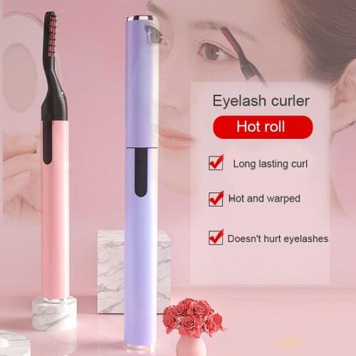 Heated Eyelash Curler Electric Eyelash Curler Mini Eyelash Curler for Eyelashes Curling Nature Long Lasting MPwell