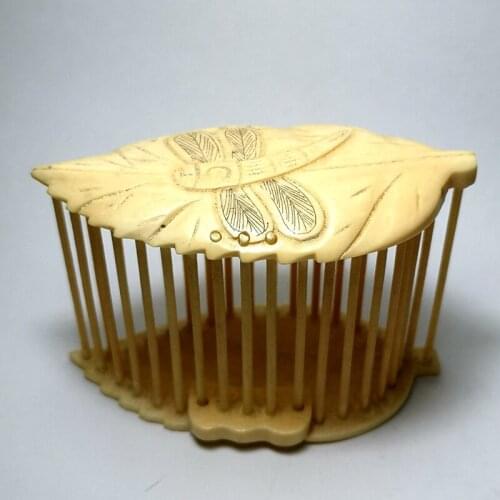 YIZHU CULTUER ART Collection Ancient China Old Hand Carved pretty leaf Cricket Cage Family Decoration