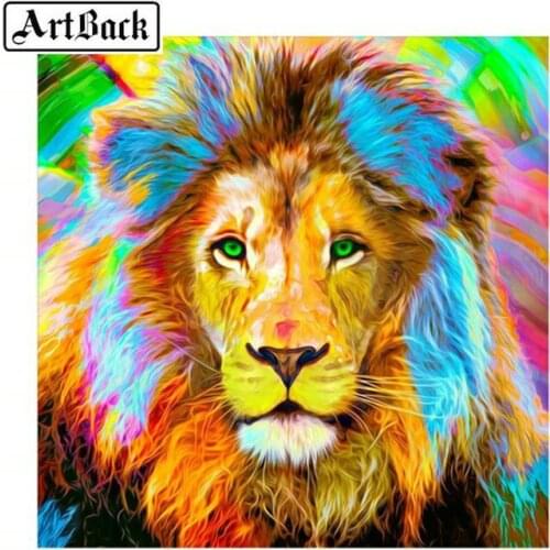 Full square / round drill diamond painting "lion" diamond embroidery animal rhinestone mosaic home decoration artwork
