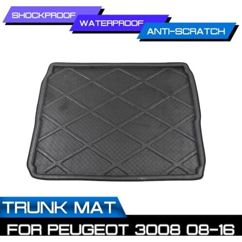 Car Rear Trunk Boot Mat Waterproof Floor Mats Carpet Anti Mud Tray Cargo Liner For Peugeot 3008 2008-2016