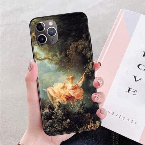 For iPhone The Swing by Jean-Honoré Fragonard Soft TPU Border Apple iPhone Case