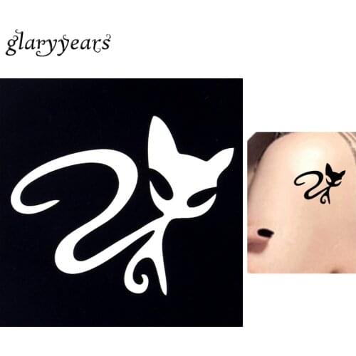 New 1pc Tattoo Stencil DIY Body Art Airbrush Painting Cute Cat Small Henna Stencil Design Beauty Women Make up Template Tool G63