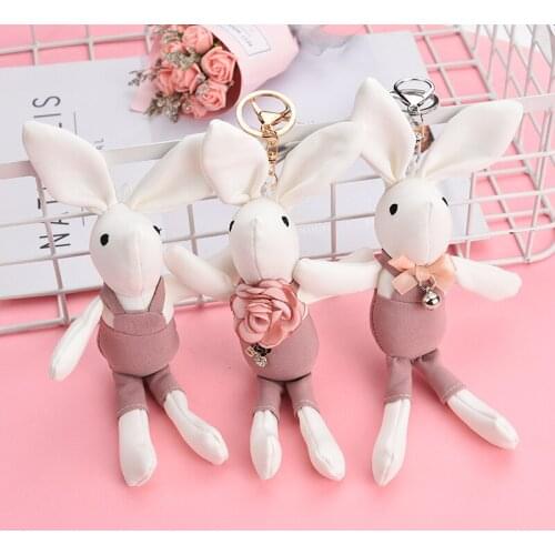 New Straps Rabbit Key Chain Charm Keychains Accessories Sale Bag Pendant for Women Bag Car Fashion Jewelry Key Ring Holder EH316
