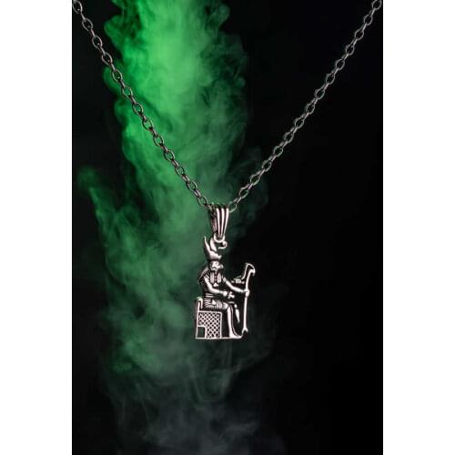 925 Sterling Silver Egyptian God Ra Necklace Mens Pendant Necklace Silver Chain Necklace Egyptian Sun God Ra Necklace
