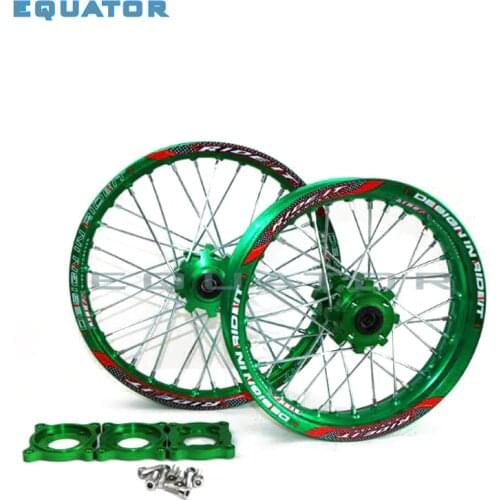 Front 1.60x17" Rear 1.85x14" Alloy Wheel Rim with CNC Hub of 15mm hole For KLX TTR125CC Dirt Pit bike 14 17 ihch Green wheel