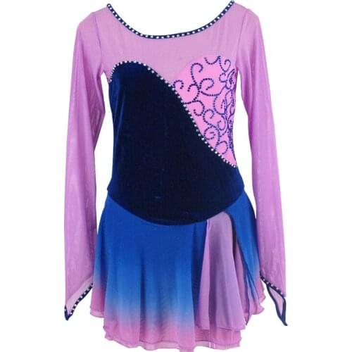 RUBU Girls and Women Figure Skating Dresses Comfortable Customization Spandex Material Good Permeability Ice Skating Dresses