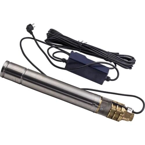 6 bar 3" 0.75KW 2800 L/h Submersible Water Well Borehole Pump Stainless Steel w/15m Cable Max.Head 60 m