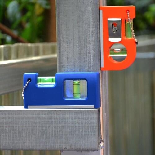 Portable Horizontal bubble level magnet with Key Chain Foldable magnetic levels ruler For Woodworking Instrument Measuring Tool