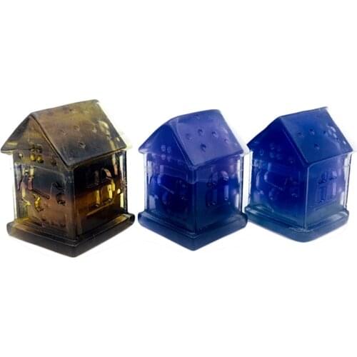 Natural Rainbow Fluorite Carved Crystal House Quartz Figurine Healing Crystal Feng Shui Christmas Decoration Luck Reiki Gift