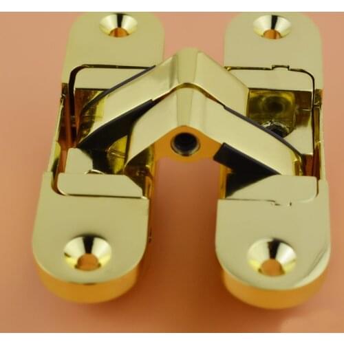 Folding door hinge 110*29 gold three dimensional Adjustable Invisible Door Hinges 2pcs