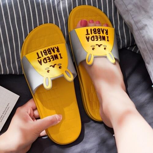 Slippers Indoor Soft Soles PVC Non-slip Men and Women Cartoon Cute Bathroom Home Wear Home Shoes Slippers Men Men Shoes