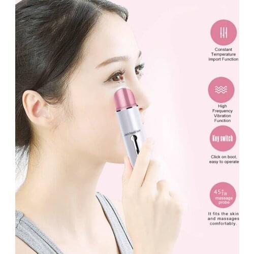USBElectric Facial Eye Massager Pen Vibration Double Head EMS Rejuvenation Eye Machine LED Photon Skin Rejuvenation Anti-wrinkle