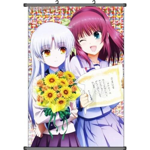 Japanese Anime Angel Beats! Otonashi Yuzuru & Tachibana Kanade & Yui Home Decor Wall Scroll Poster Decorative Pictures