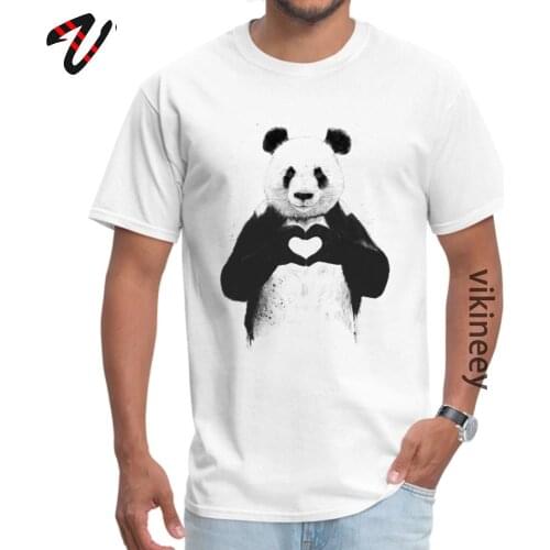 Panda Love Kawaii Graphic Custom Tops & Tees Autumn Crewneck Pure Cotton Male T-Shirt New Arrival Funny Novelty Tee Shirts
