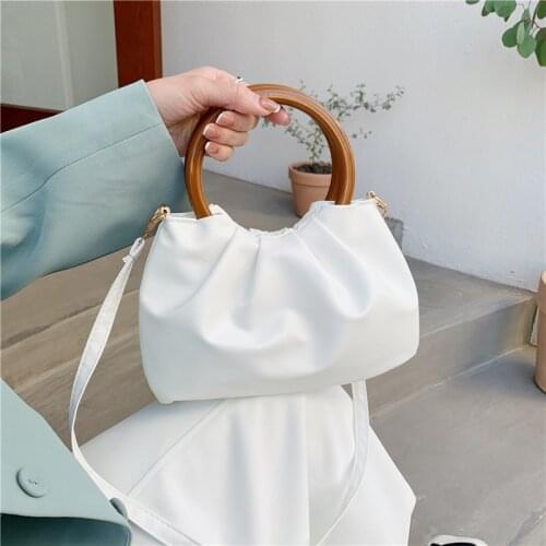 Vintage Womens Shoulder Crossbody Bag Pleated Design Ladies Tote Messenger Bags PU Leather Female Small Clutch Purse Handbags