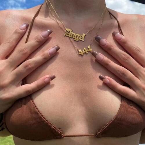 Custom 111 222 333 444 555 666 777 888 999 Year Angel Number Necklace For Women Stainless Steel Choker Collars Femme Jewelry