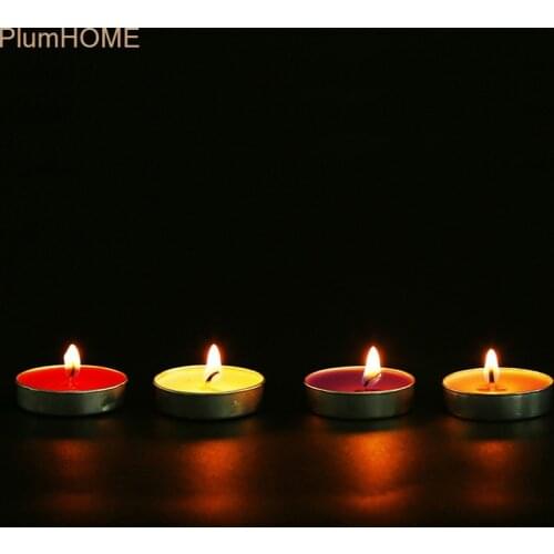 1 * 3.5cm/0.39*1.37 inch 10pcs/box Romantic Aromatherapy Tea Wax Candle Birthday Wedding Party Candle Candlelight Color Candle