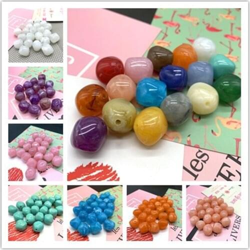 New 10 Pcs Irregular Round Acrylic Beads Spacer Loose Beads For Jewelry Making DIY Bracelet #ZJ
