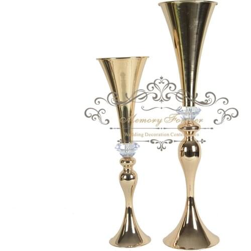 10PCS Metal Flower Vases Gold Crown Shape Vase Fashion Wedding Exquisite Table Flower Rack Christmas Party Home Decoration