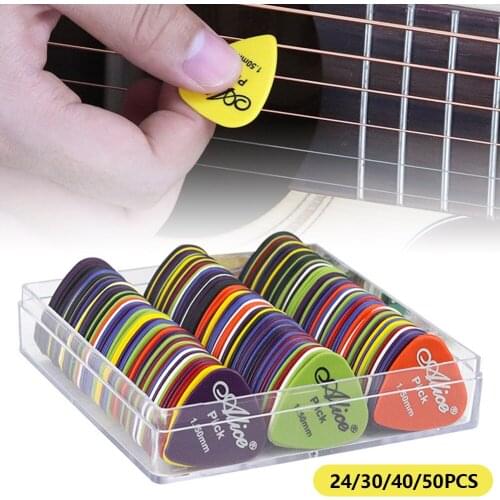 24/30/40/50pcs Electric Guitar Picks Alice Acoustic Bass Plectrum Music Picks Thickness Mix 0.58/0.71/0.81/0.96/1.20/1.50mm