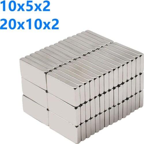 5-50pcs Neodymium Magnet Block 10x5x2mm and 20x10x2mm N35 Super Powerful Imanes Permanent Magnetic Refrigerator Sticker