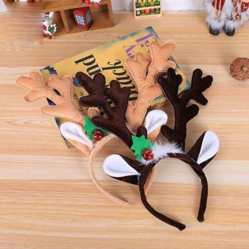 5pcs/lot Christmas Headbands Big Antlers With Ears Decorate Children Hairbands Festival Supplies For Adult Wear