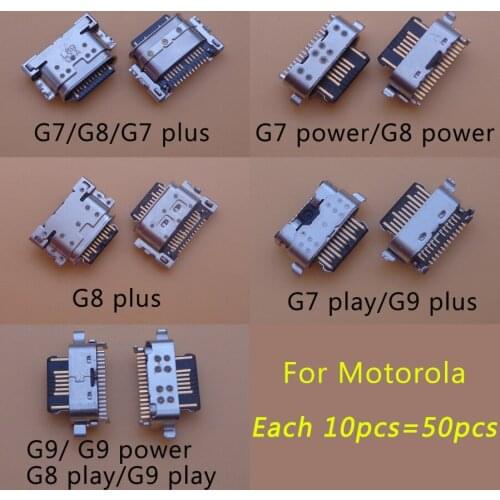 50pcs USB Charging Port Connector Plug Socket Dock For Motorola Moto G8 G8 G8 Power G8 Play / G7 G7power G7plus G7play / G9 Plus