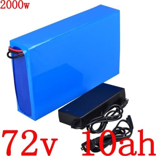 72V battery 1000W 72V 10AH electric bike battery 72V 10AH 2000W lithium battery pack with 30A BMS and 84V 2A charger duty free