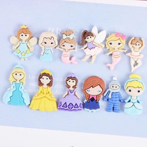 10pcs Cute Angel Princess Girls Resin Miniatures DIY Craft Supplies Phone Shell Patch Arts Hair Accessories Scrapbook Materials
