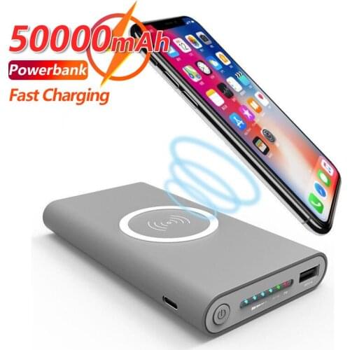 Wireless 50000mAh Qi Charging Power Bank Portable External Battery One-way Fast Charging Six Safety Protection