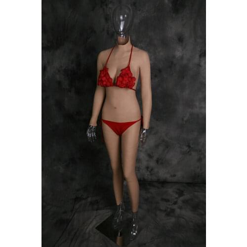 D Cup Human Skin Silicone Filled Fake Boobs Bodysuit Crossdresser With Sleeves lingerie bras for women Solid Wire Free