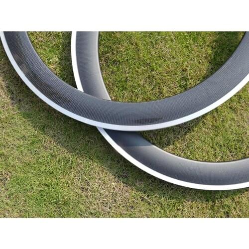 C26 High Quality Full Carbon Road Bike Clincher Wheel Rim Alloy Brake Side 700C Rim Depth 60mm Width 23mm Including 1 Pair
