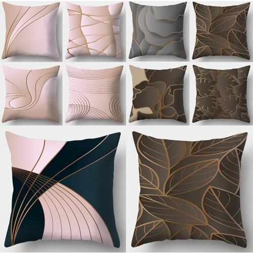WZH Gradient geometric Cushion Cover 45x45cm Polyester Decorative Pillow Cover Sofa Bed Pillow Case