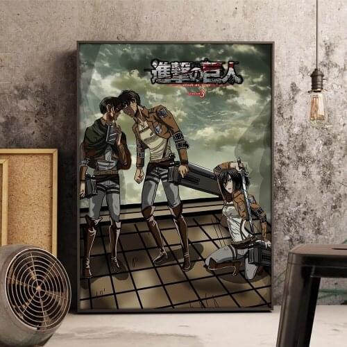 Hd Prints Japan Anime Poster Attack on Titan Canvas Paintings Wall Art Pictures Modern Home Decor For Bedroom Modular No Frame