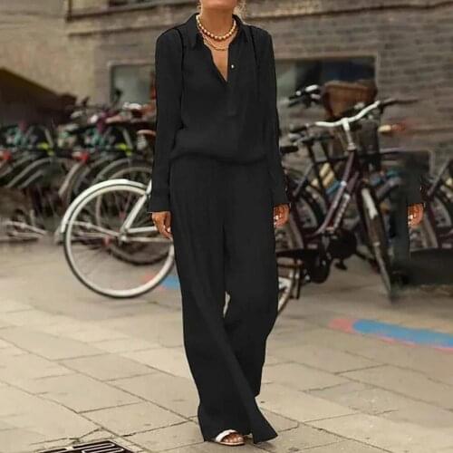 Ladies Outfit Suit Single Breasted Shirts All Match Solid Color High Waist Bloomers Ladies Outfit Suit Office 2021Two-Piece Suit